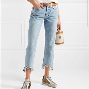 GRLFRND Helena High Rise Mom Distressed Jeans